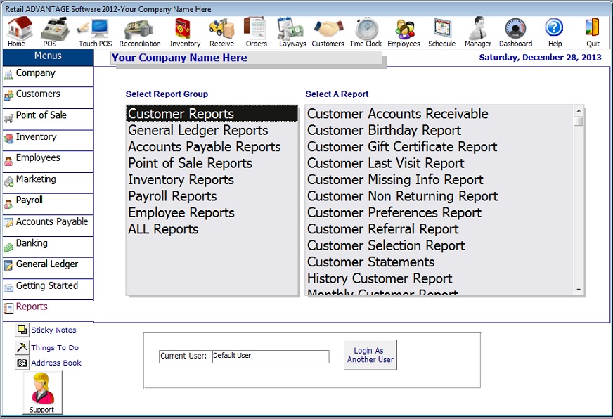 retail reports point of sale software