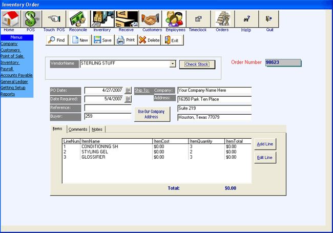 purchase orders point of sale software