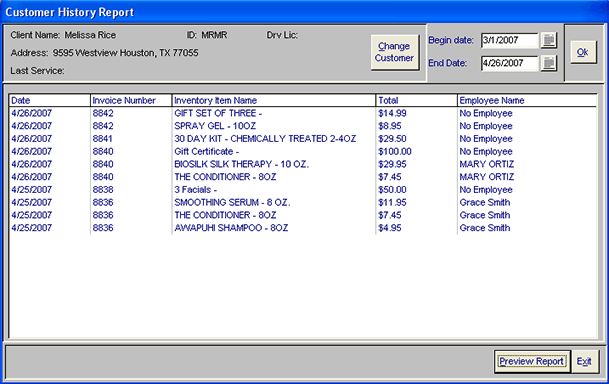 retail client history pos software