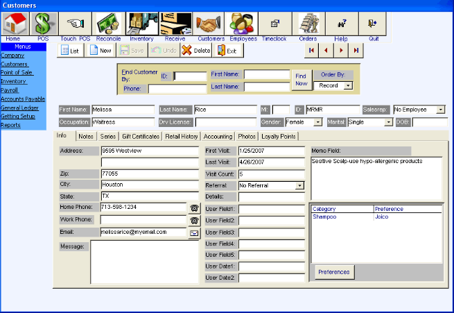 Customer Management for Retail Advantage Pos Software, Point of Sale