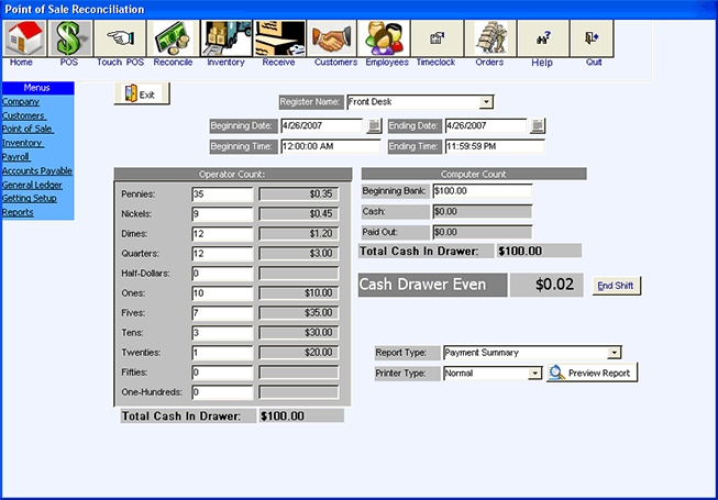 retail reconciliation pos software