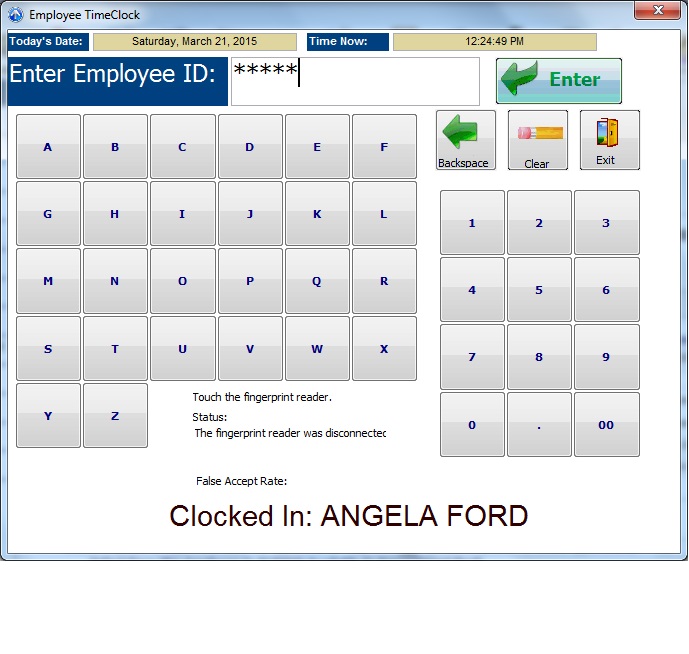 employee timeclock in salon and spa software