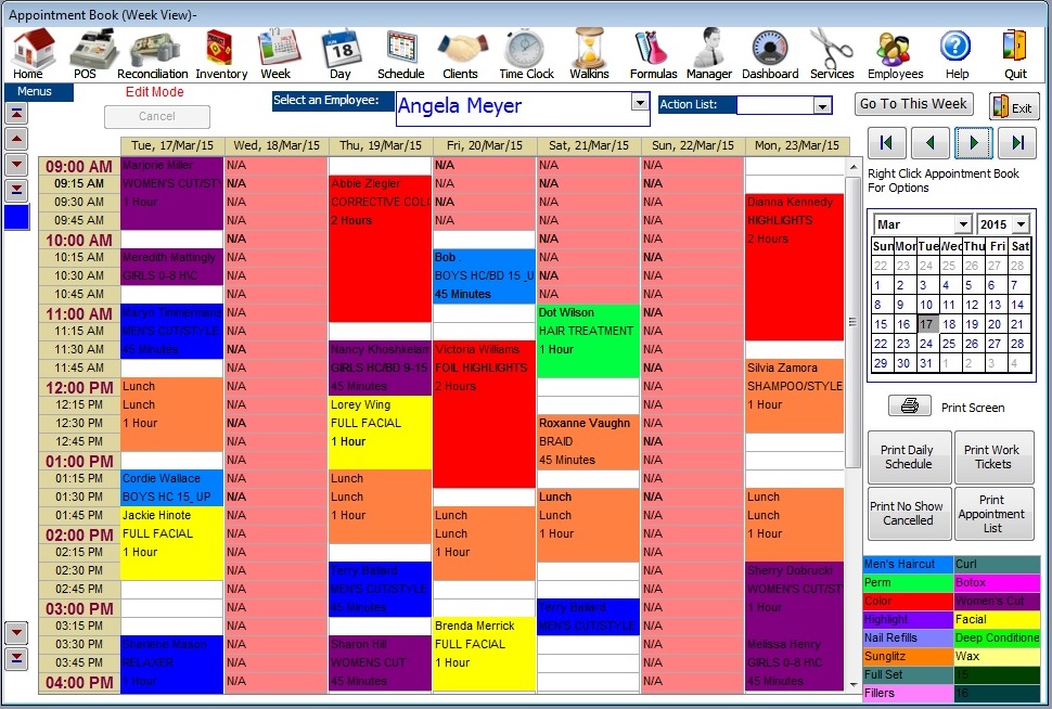 week view salon and spa software
